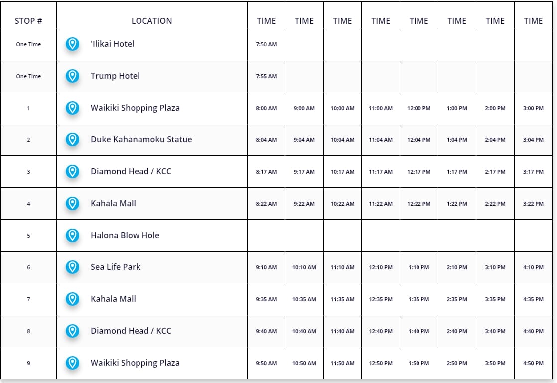 Waikiki Trolley Blue Line Trolley Blue Line Map Route Schedule 2021   Waikiki Trolley Schedule 